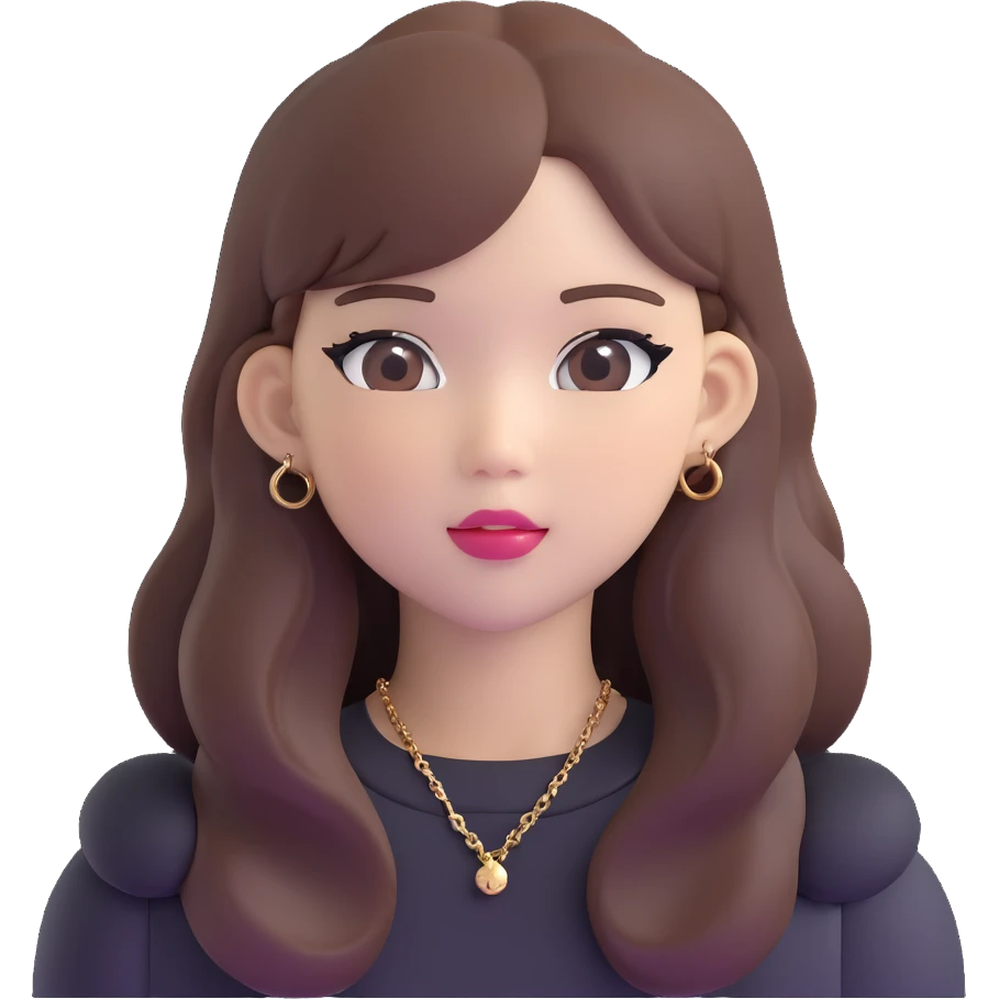 Jennie from BLACKPINK with brown hair emoji