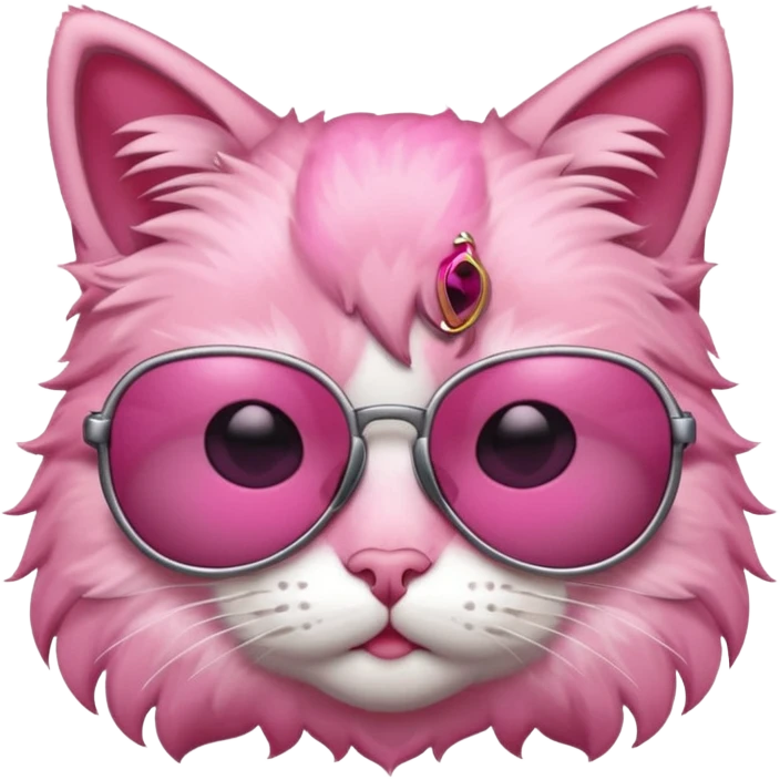 Cat with sunglasses pink color emoji