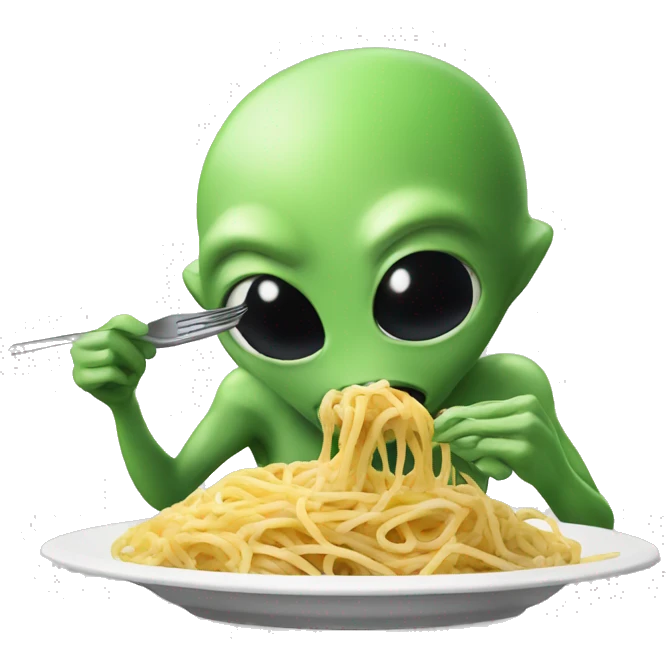 Alien eating spaghetti  emoji