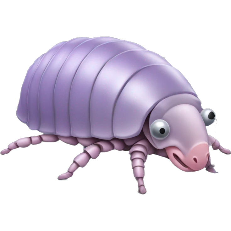 Lavender gray Pig armadillo centipede isopod lobster shrimp pig armadillo insect darth Vader face emoji