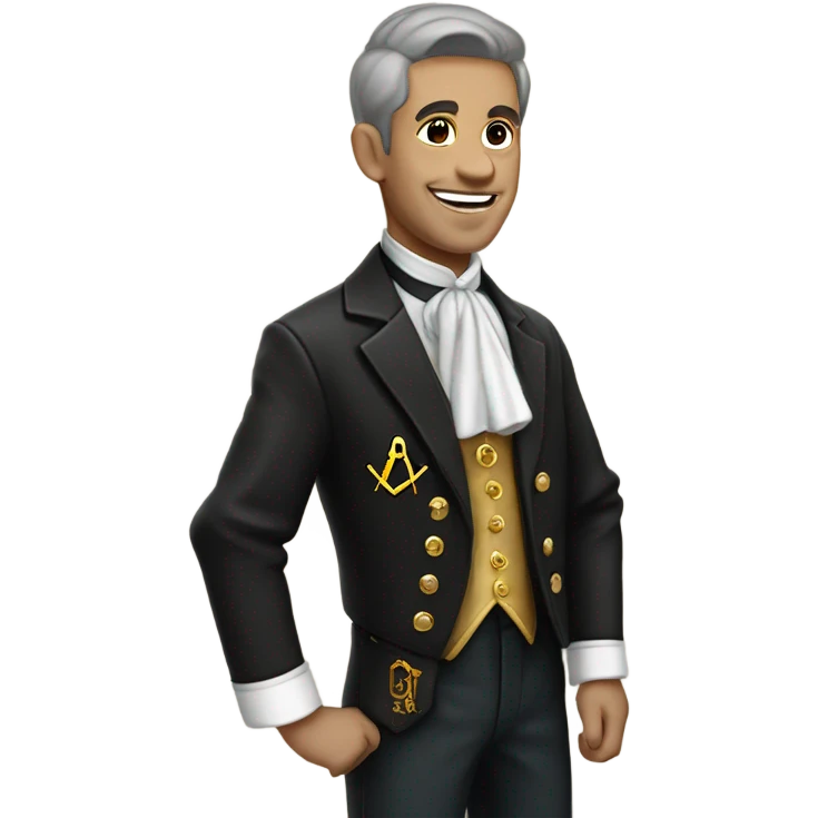 English FREEMASON wearing black jacket and Masonic Apron emoji