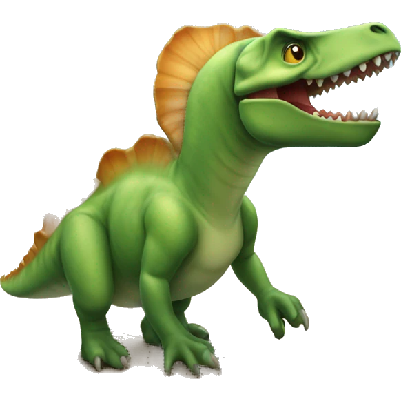dinosauro su tavola da surf emoji