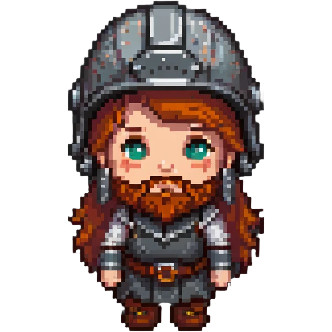dwarf woman with helmet and beard emoji