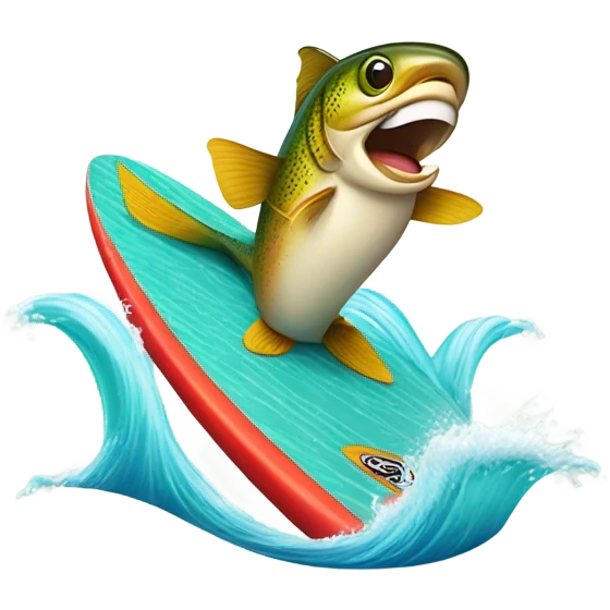 Trout surfing  emoji