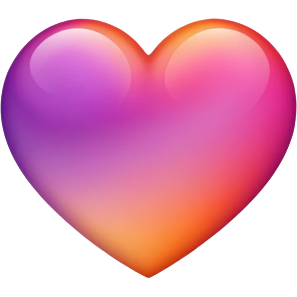 This emoji shows a stylized heart shape rotated 90 degreesIt features a smooth gradient blending warm orange, pink, and purple tones, creating a soft and vibrant look.  emoji