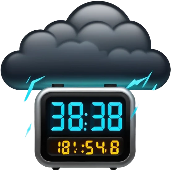 thunder with clocks emoji
