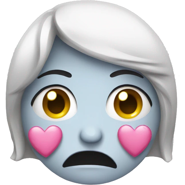  Crying emoji with pink hearts emoji