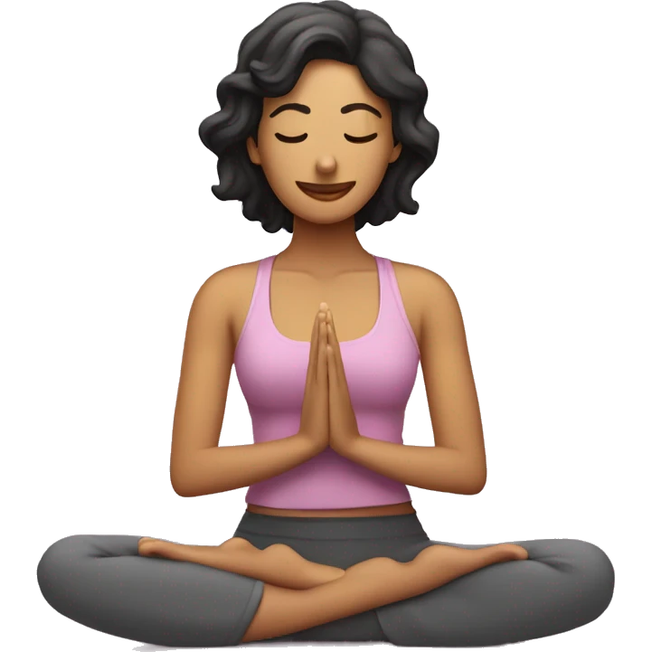 Chica morena haciendo yoga  emoji