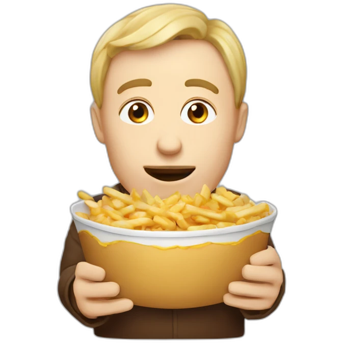 Vladimir  qui mange une poutine emoji