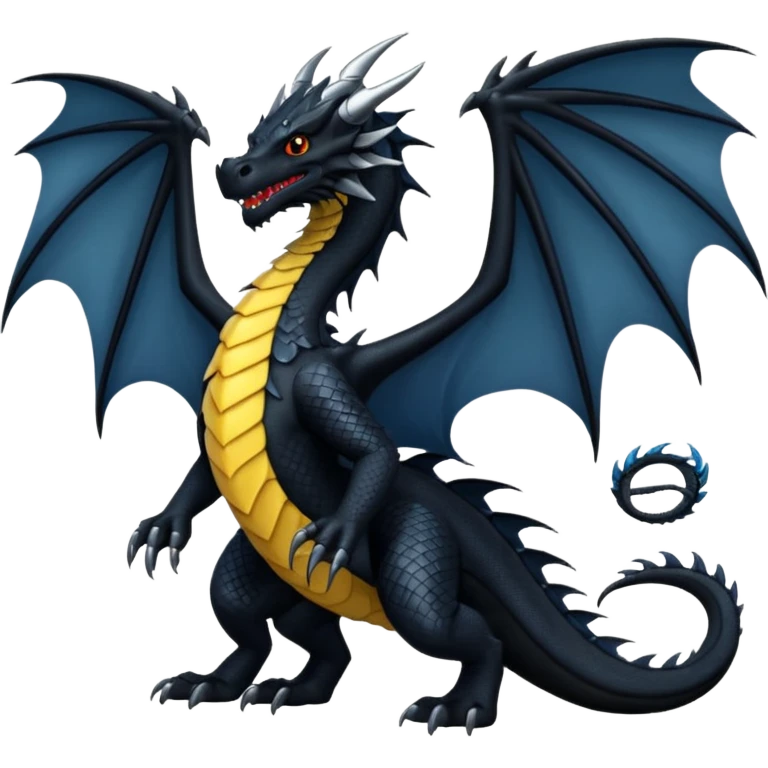 black dragon flying emoji