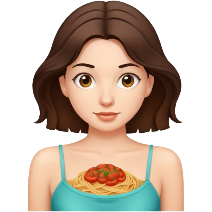 Brunette woman in spaghetti strap top emoji