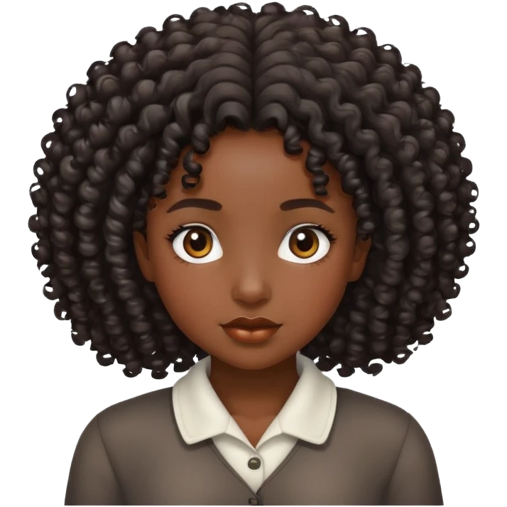 Black girl curly hair emoji