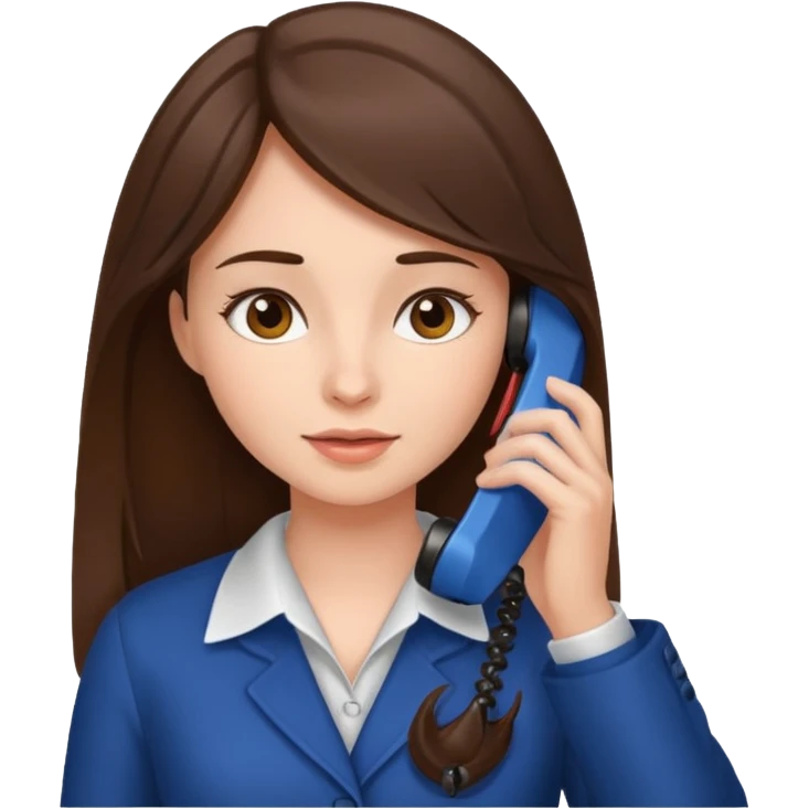 ￼ Brunette Haired Girl on the phone  emoji