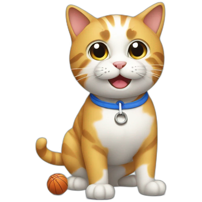a cat doing sport emoji