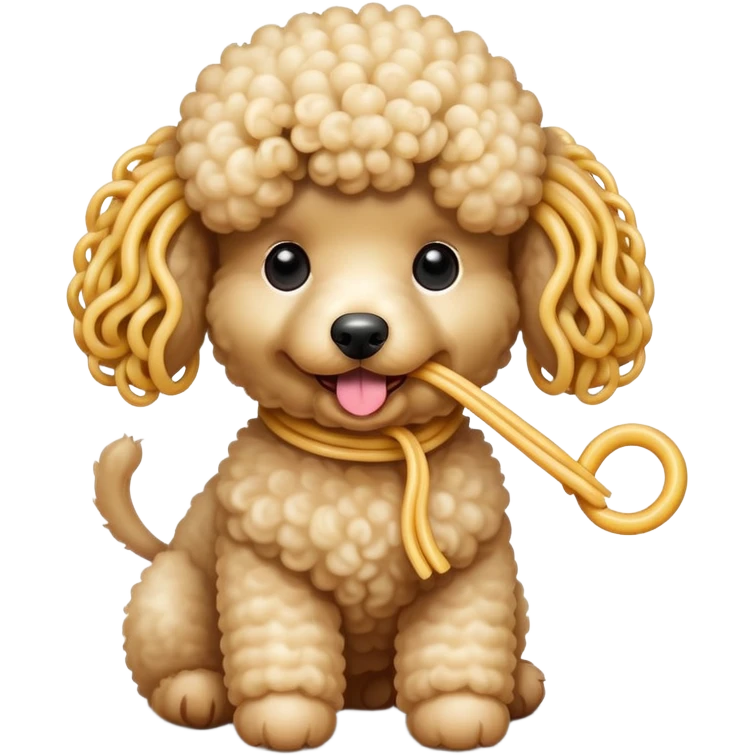 Poodle with a noodle emoji