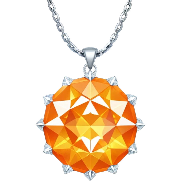 Fantasy Magic Orange Necklace Diamonds Low Poly emoji