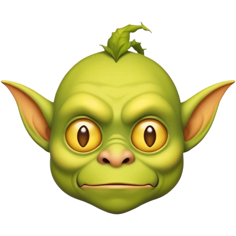 Goblin thinking emoji in the style of Apple emojis emoji