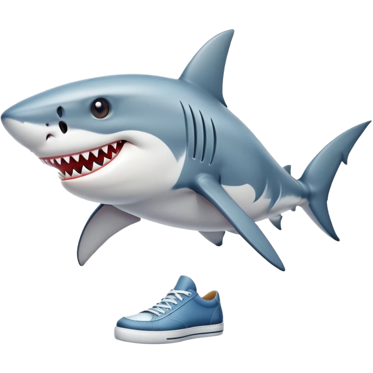 Shark with shoes emoji