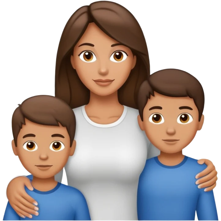 Light brunette beautiful fit mom with 3 sons emoji