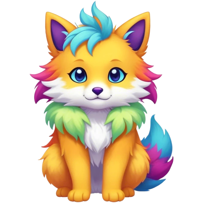 Kawaii bright fantasy ethereal anthro fursona Fakemon emoji