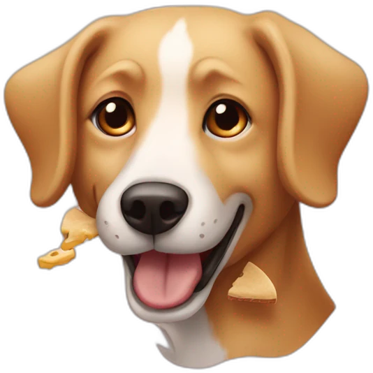street-dog-eating-pie emoji