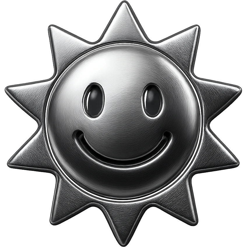 cheerful yellow sun with a smile, apple emoji inspired emoji