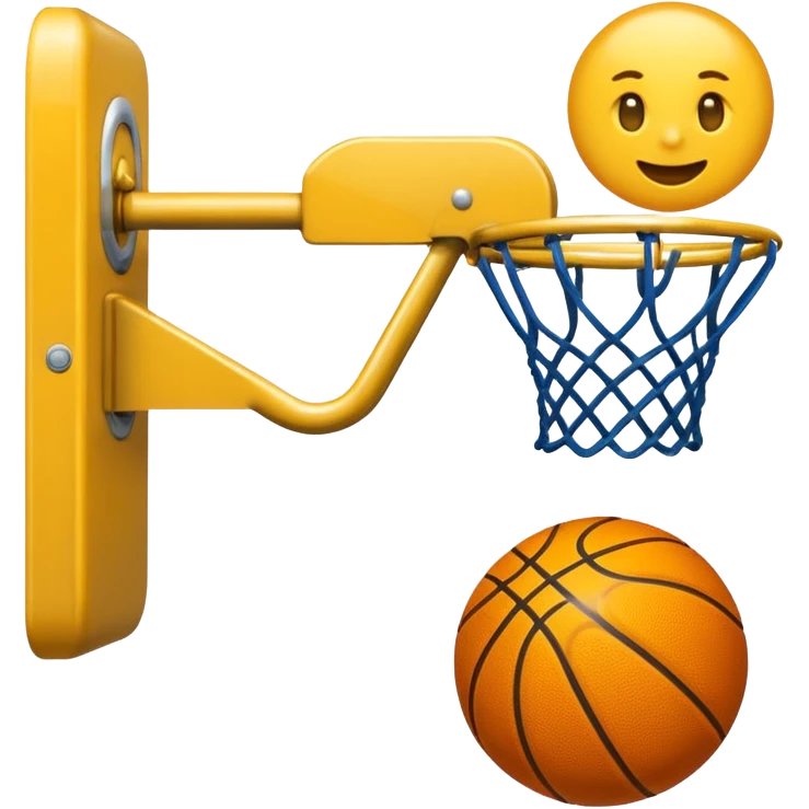 Crea un emoji de un autobús de una escuela con un aro de básquet en la parte de enfrente emoji