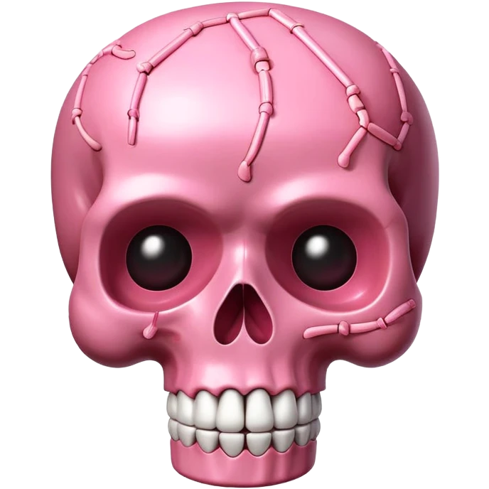 kawaii skull EMOJI made of SPAM MEAT emoji