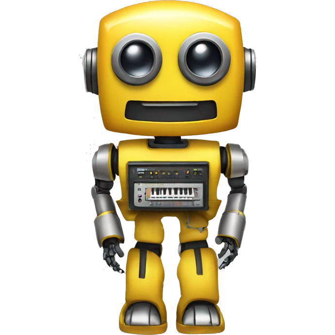 music robot yelow emoji