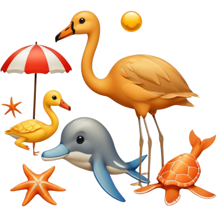 Beach animals classy emoji