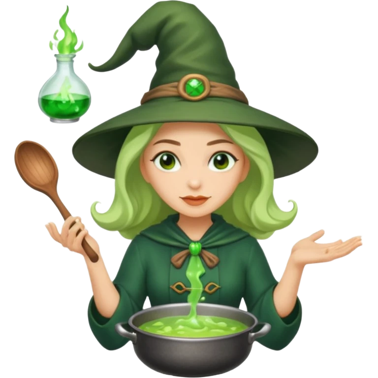 green witch cooking potion emoji