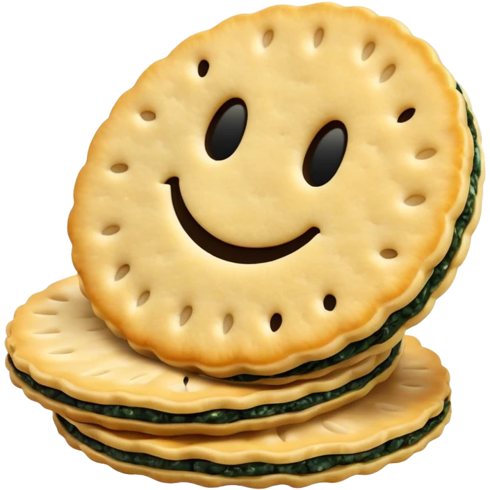 rice cracker senbei with seaweed emoji
