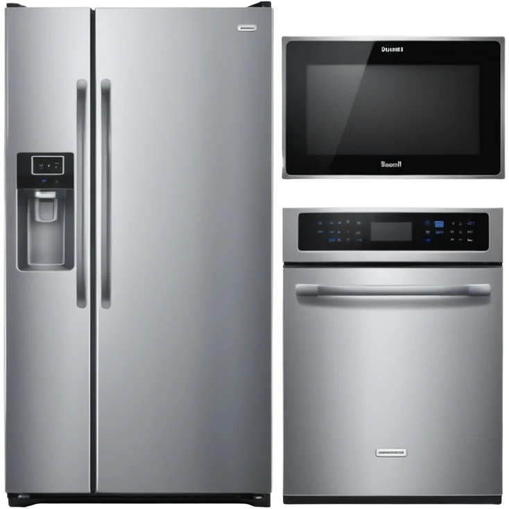 refrigerator, microwave, and dishwasher emoji