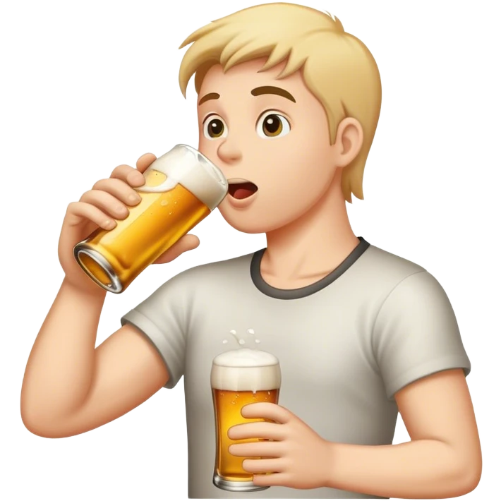 Beer being chugged emoji