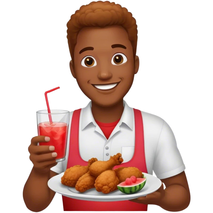 Black guy receiving kool aid fried chicken and watermelon  emoji