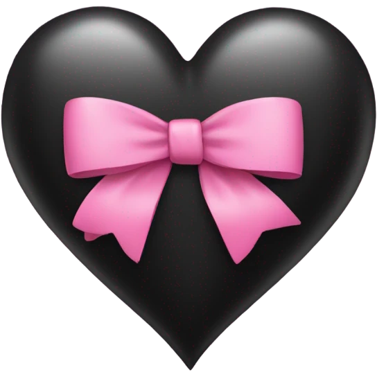 black heart with pink bow emoji