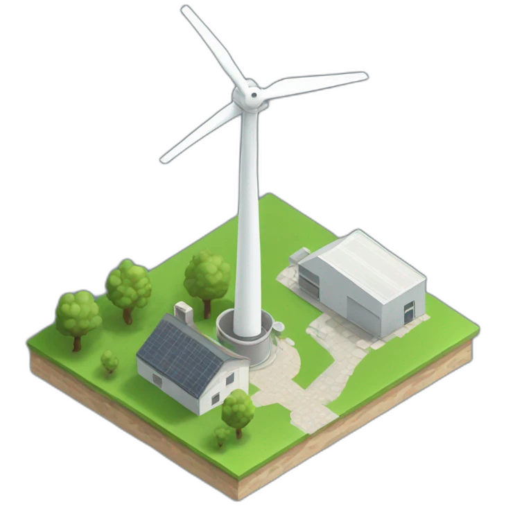Wind Turbine，isometric view emoji