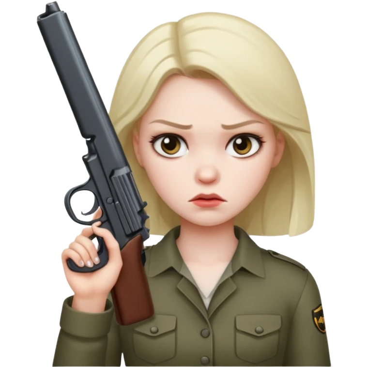 Annoyed Girl with a gun ￼ emoji