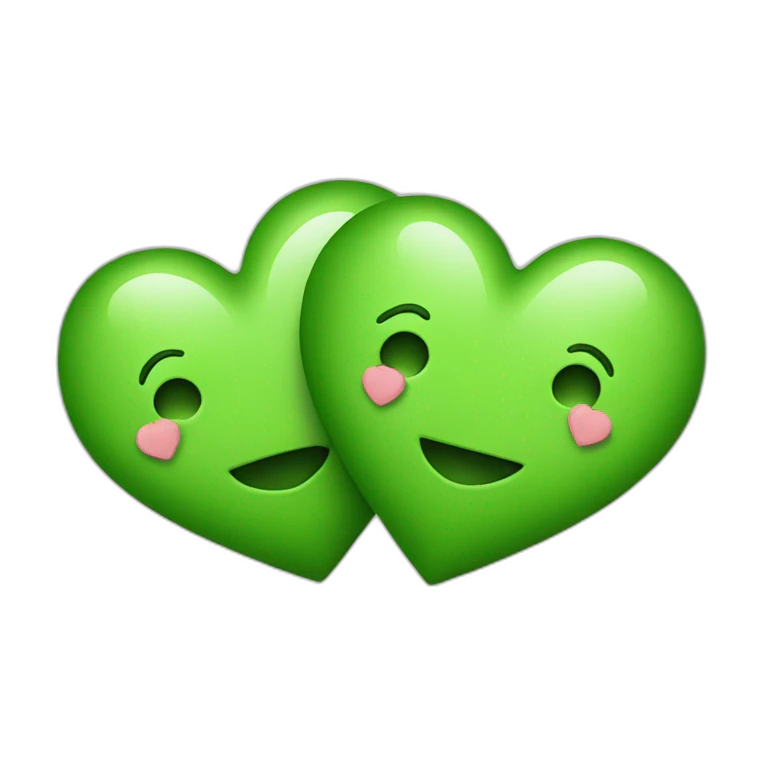 Two-Green-heart-with-love emoji