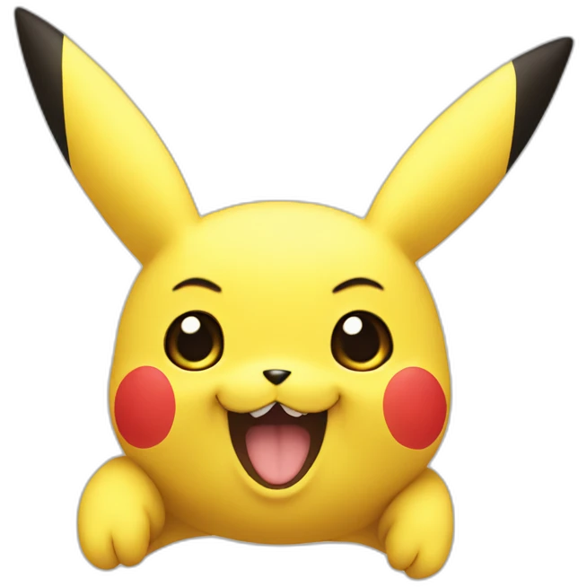 Pikachu face with one thumb up emoji