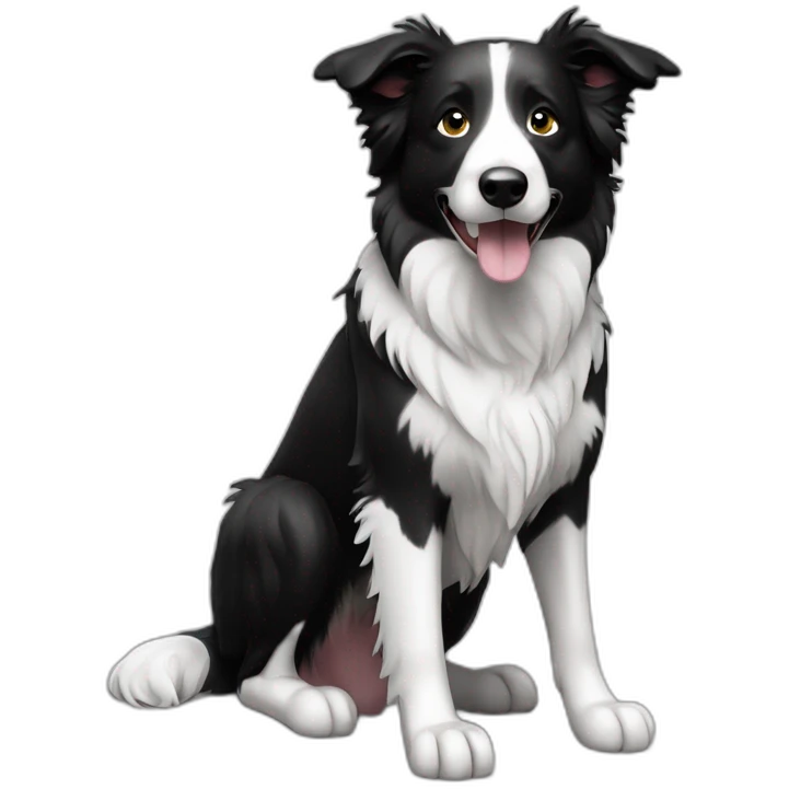 Border collie noir et blanc emoji