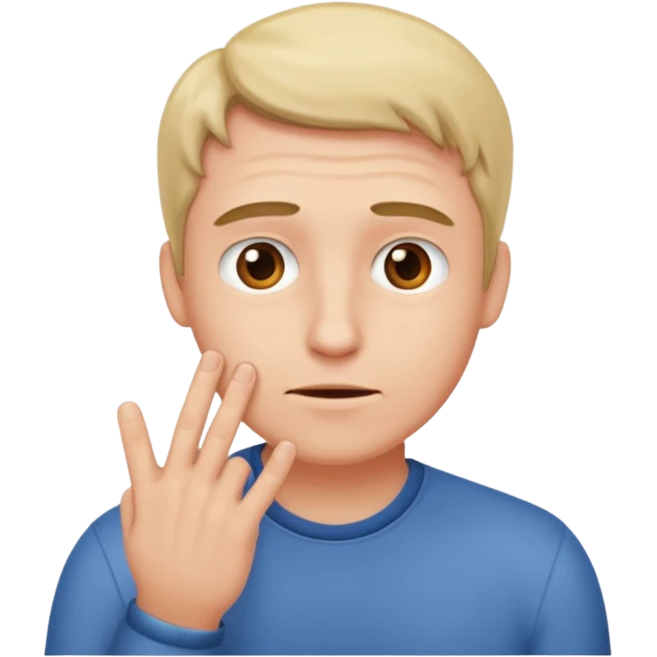 nervous man touching fingers together emoji