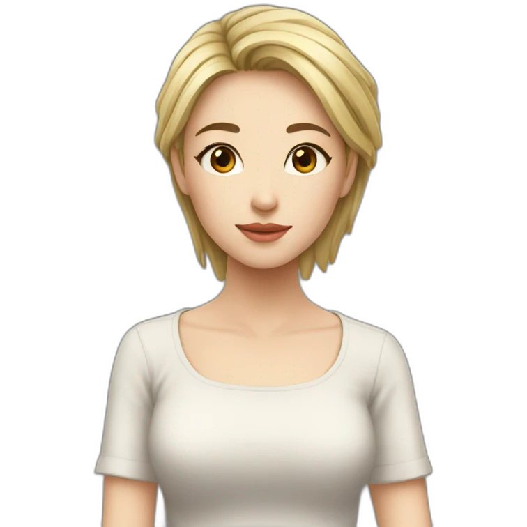 女性、ショートヘア、茶髪 emoji