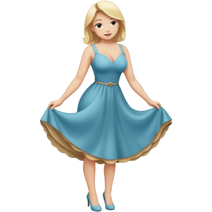 busty blonde woman full body bending at the waist, SFW emoji