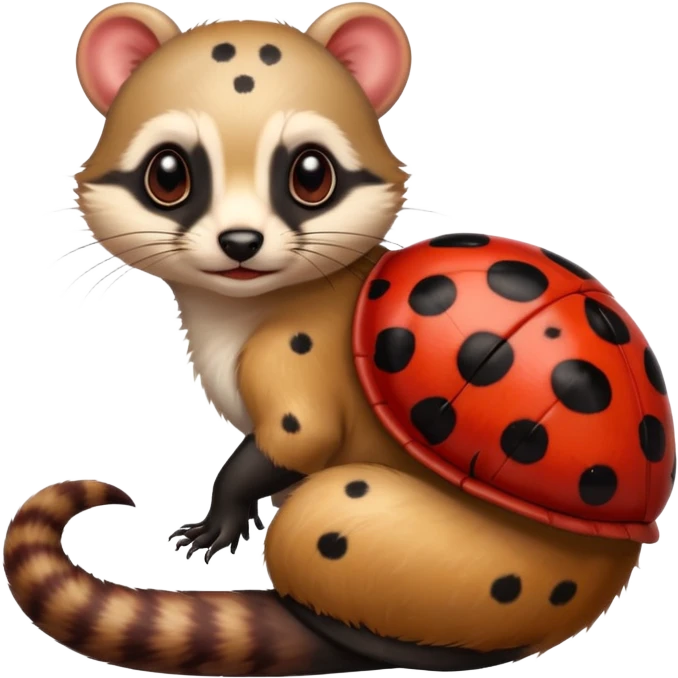 ladybug riding a ferret  emoji