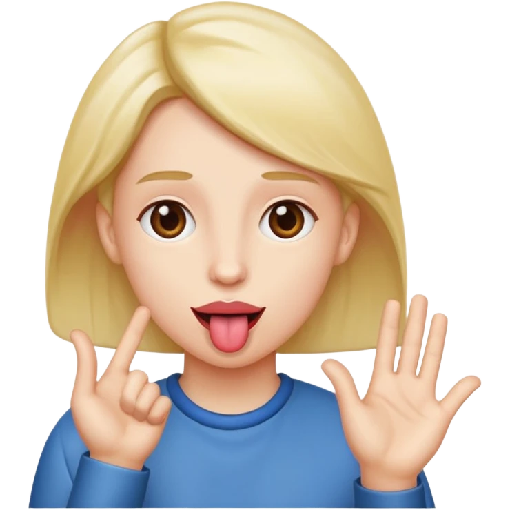 ￼tongue out with hands to the side  emoji