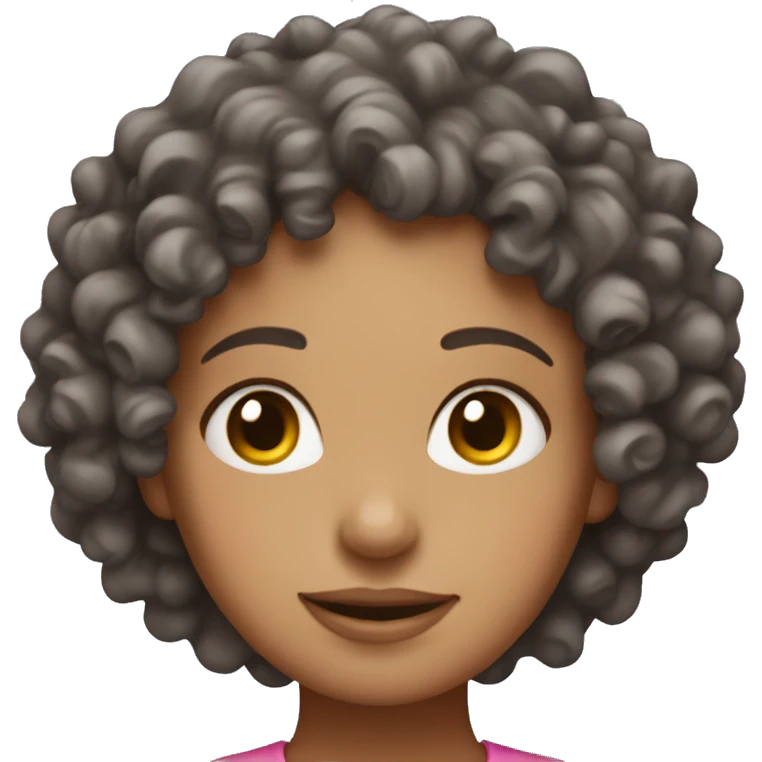 Curly girl with pink scart emoji