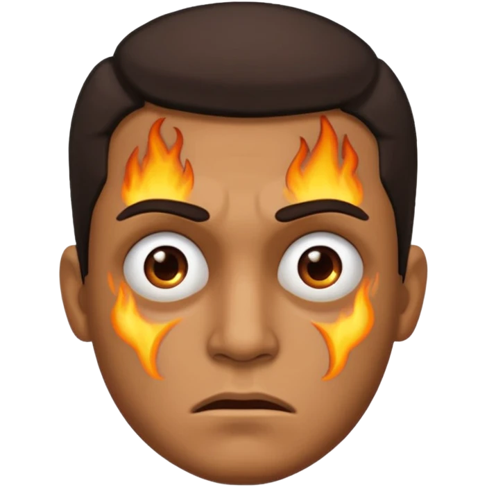 Design Gustavo in half-burnt face look from the iconic scene, realistic but dramatic. emoji