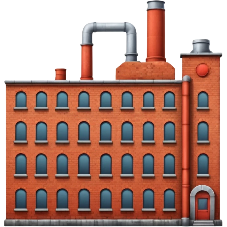 old factory made of bricks without pipes emoji