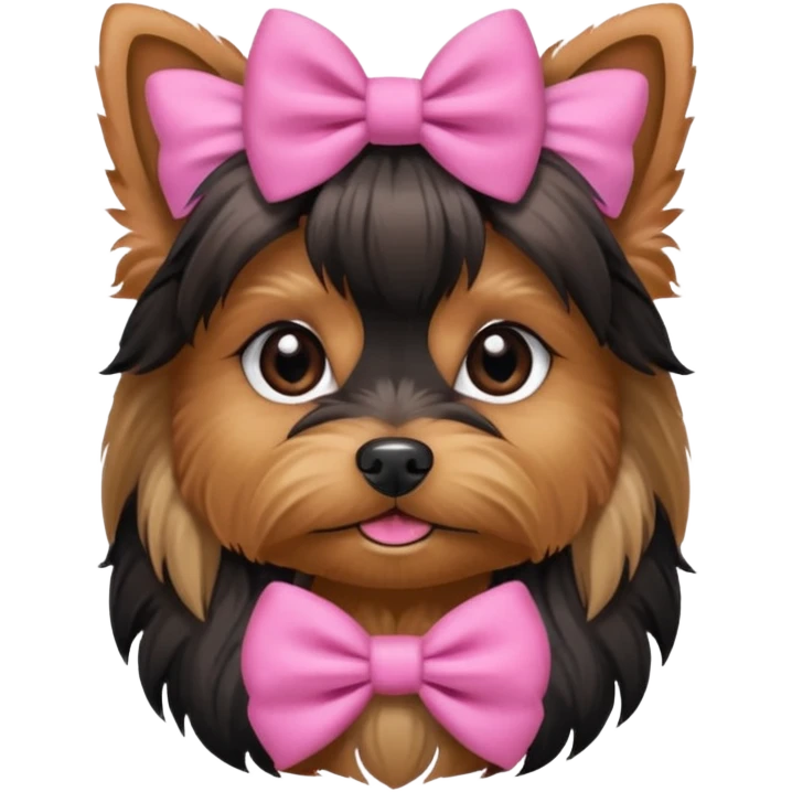 cute yorkshire with a bow emoji
